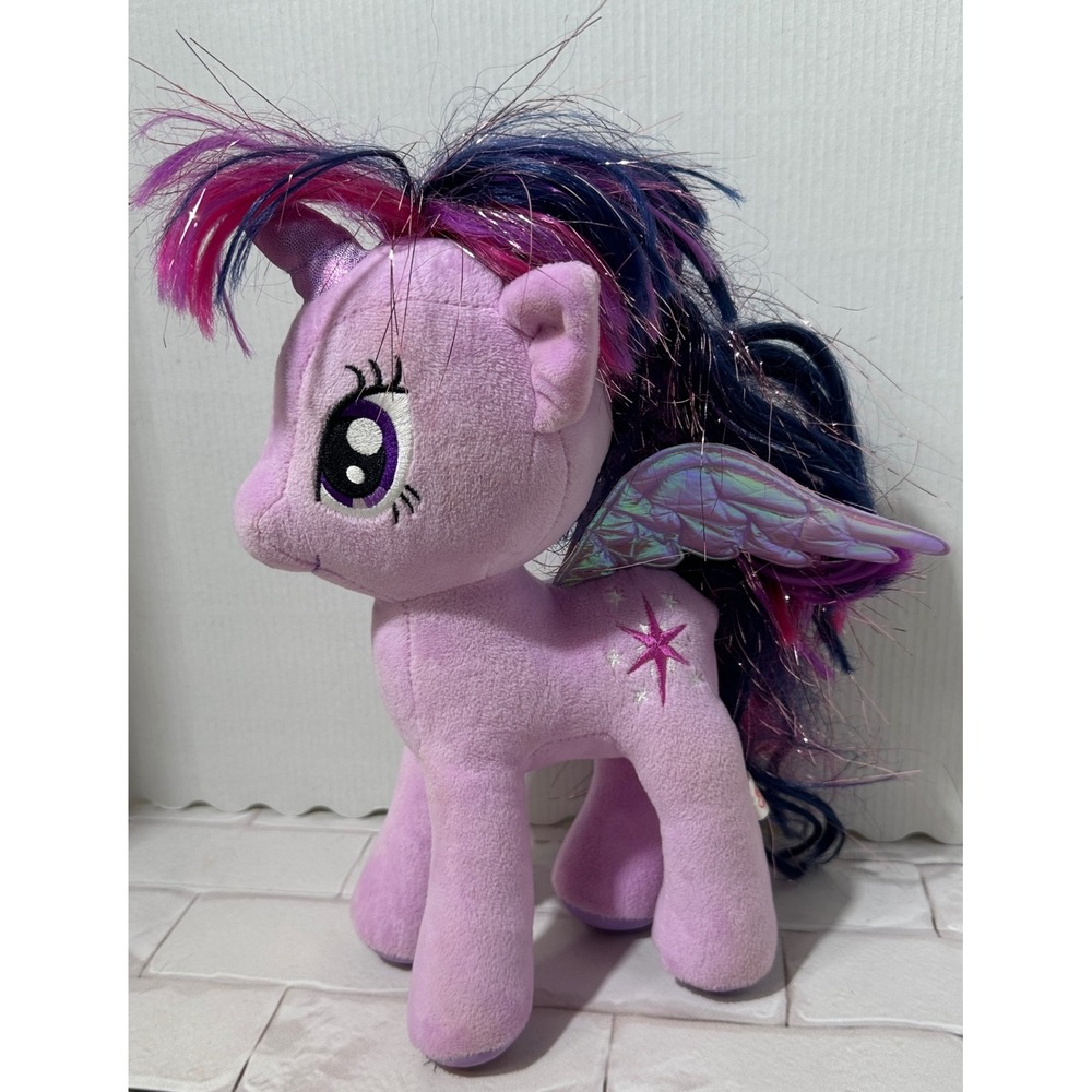 Ty My Little Pony Twilight Sparkle Plush 2017 Sparkle Iridescent Wings Purple 8"